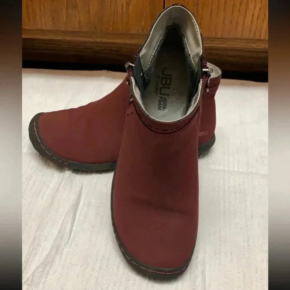 JBU Jambu “Juno” Maroon Suede Leather Zip Ankle Boots Womens 6M - Picture 7 of 7